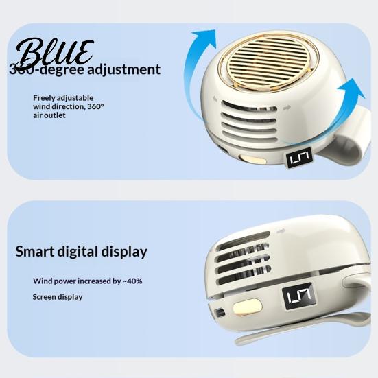 Batteriebetriebener Ventilator Tragbarer Clip-On-Ventilator Tragbarer Persönlicher Mini-Leiser Blattloser 5 Einstellbare Geschwindigkeit Gürtel Klein Wiederaufladbar 360° Schwenkbar Kühlung für