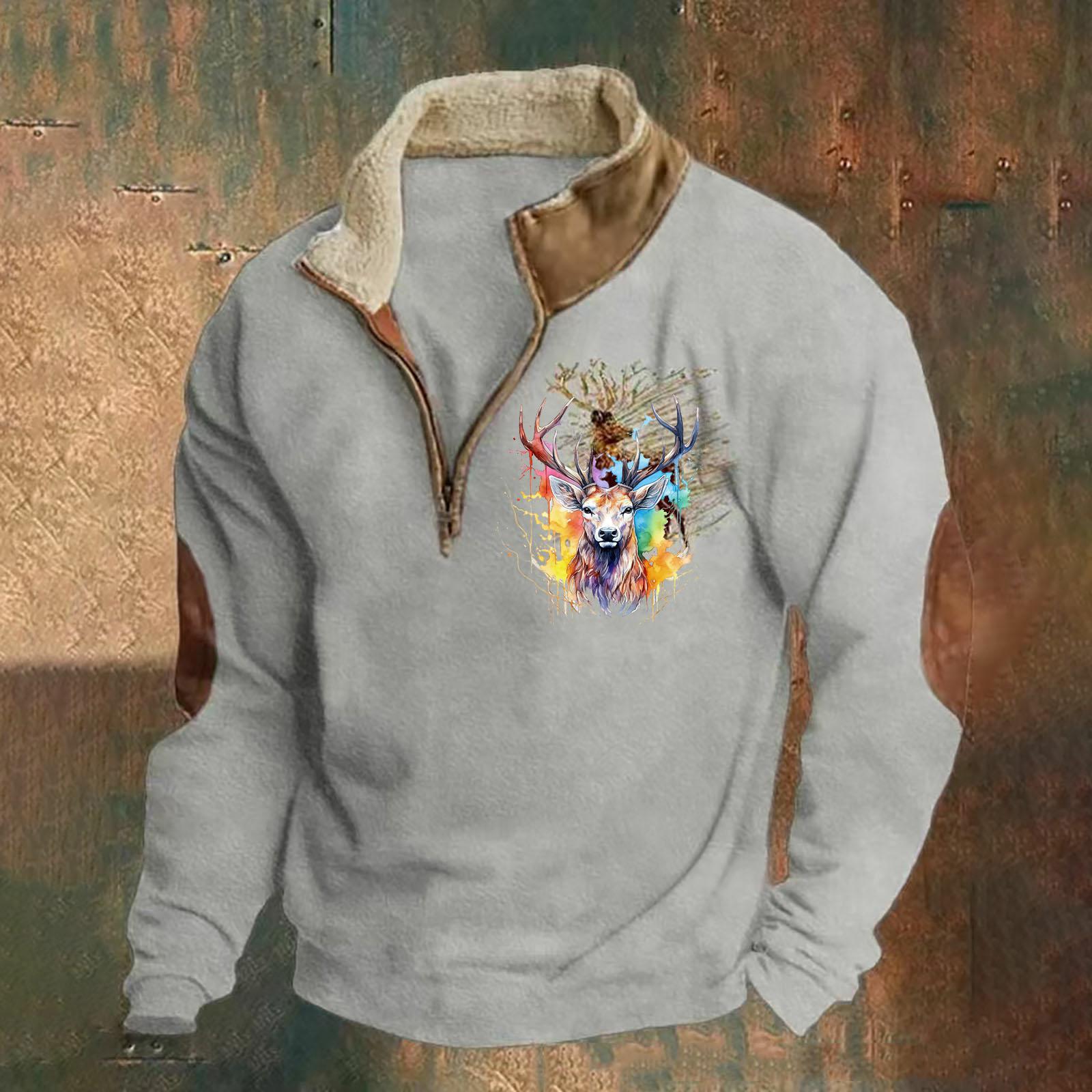 

Винтажные толстовки-пуловеры Tiki для мужчин, осень-зима, ретро-толстовки для мужчин, модная свободная толстовка с длинным рукавом, повседневные мужские теплые топы L серый