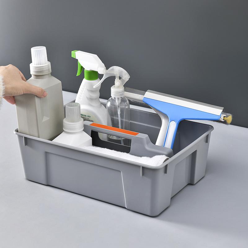 1Pcs 2-Grid Divider Tool Storage Box Portable Plastic Hardware Toolbox With Handle Handheld Basket Storage Box