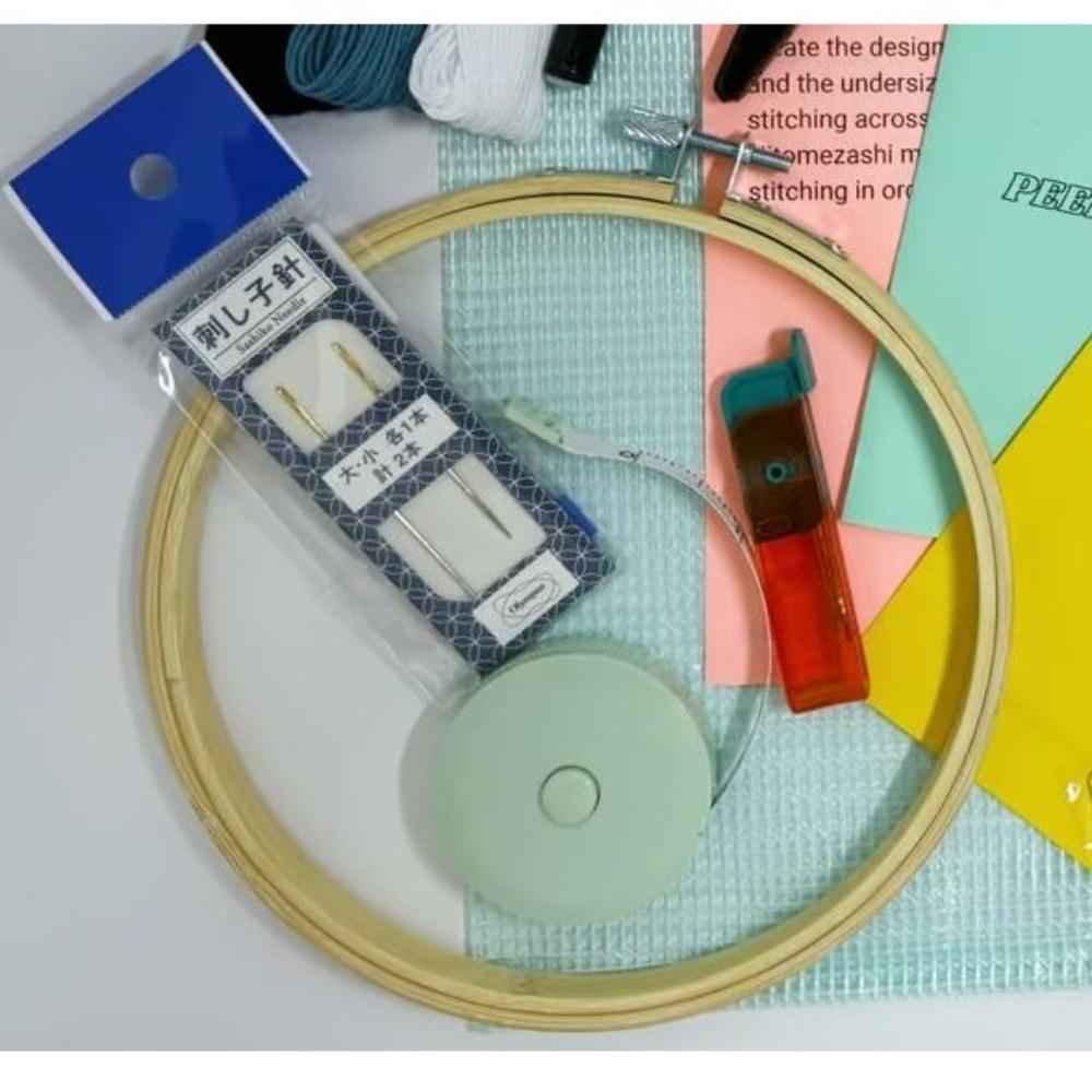 Vriendelijke Zichtbare Herstelset Met Sashiko Borduurboekje Borduurset Naaigereedschap Beginner