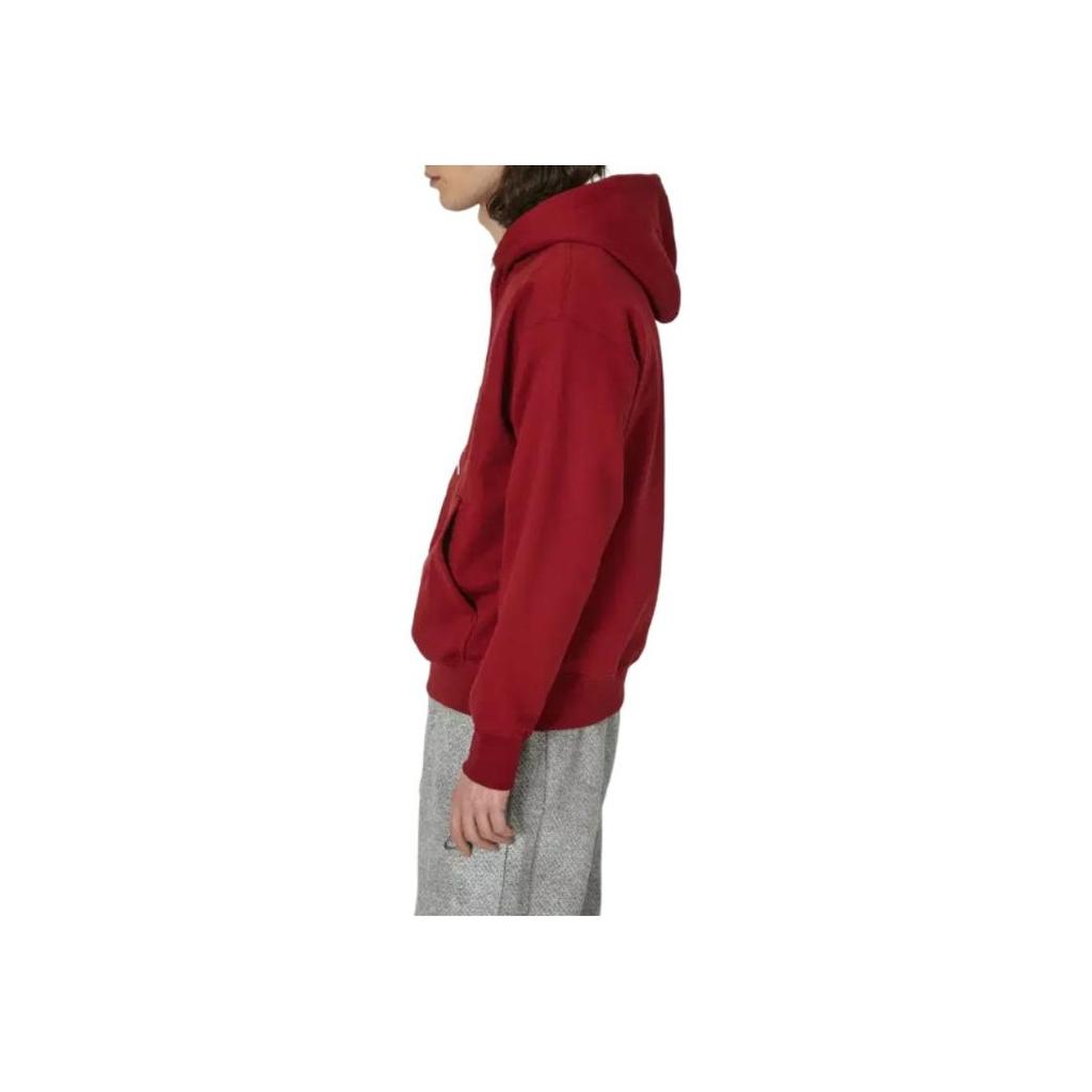 Nike Solo Swoosh Solid Color Logo Drawstring Hoodie Men Hoodies Deep-Red DX1355-677