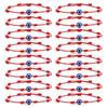 Cross-border Hot-Selling Adjustable Woven Flat Knot Seven Knots Lucky Red String Handmade Couple Bracelet for Men and Women