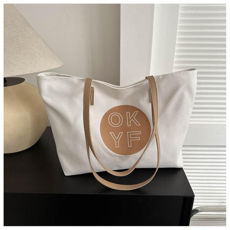 Fashion Versatile Leisure Bag Large Capacity Women's Canvas Bag Commuter Make-up Bag New Underarm Tote Bag