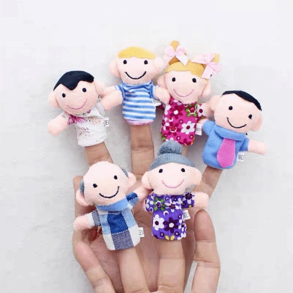6Pcs Interactive Educational Finger Puppets Set Soft Plush Puppets Toys Toddlers 1-3