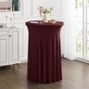 Spandex Stretch Cocktail Tablecloths with Natural Wavy, Cocktail Table Covers Round Table Skirt Fitted High Top Table Bar Party