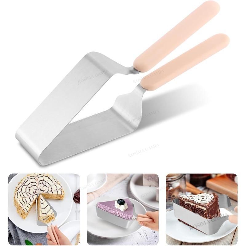 2-in-1 Stainless Steel Cake Cutter&Server-Double Handle(Easy Use), Adjustable for Even Slices, No-Mess Cut&Serve for Cakes&Pies
