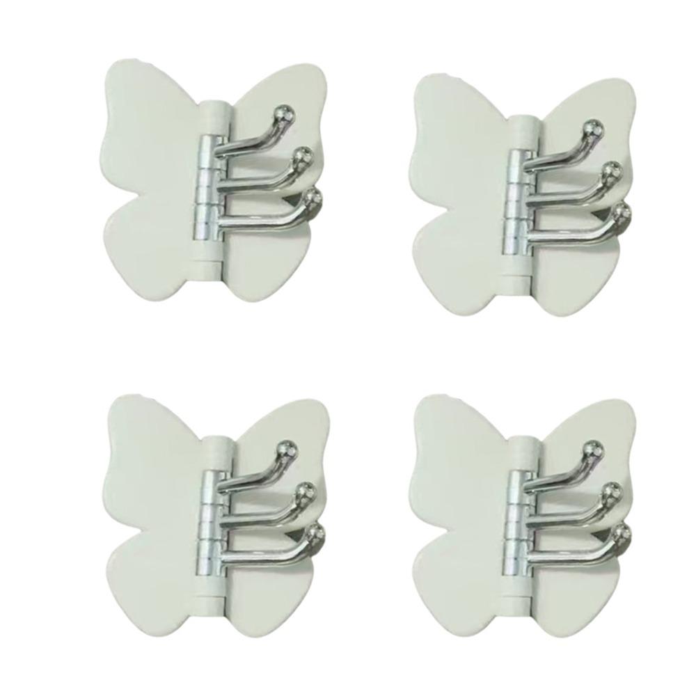 4PCS Plastic Rotating Butterfly Wall Hooks Wall Mounted Butterfly Storage Hanger Kitchen