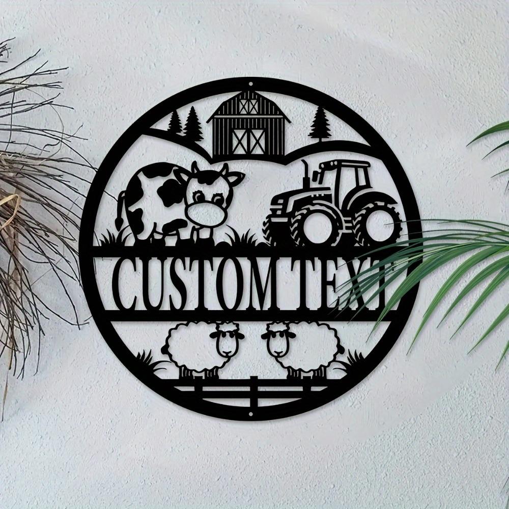 Custom Metal Sign Personalized Farmhouse Wall Art Family Name House Number Home Decor