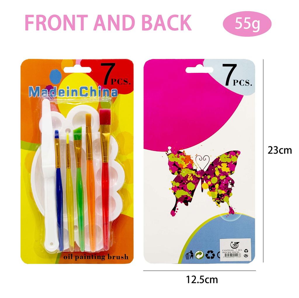 7pcs, Candy Color, Oil Painting Pen Set, Watercolor Palette, Painting Knife, Children's, Nylon Hair, DIY Art Painting Tool