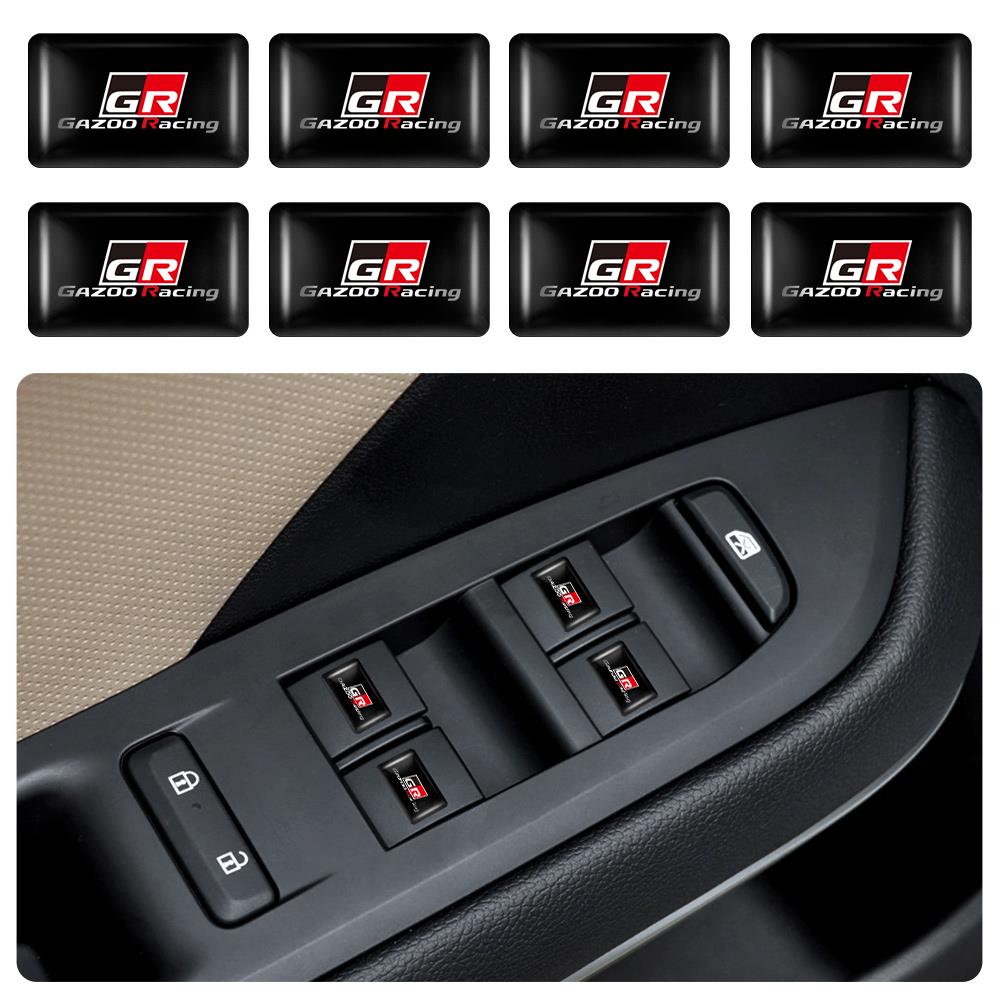 10/20/50PCS Badge Epoxy 3D GR GRZOO RACING Autocollant Décoration Intérieure de Voiture pour Toyota Prius Avensis Rav4 Crown Corolla Yaris TRD
