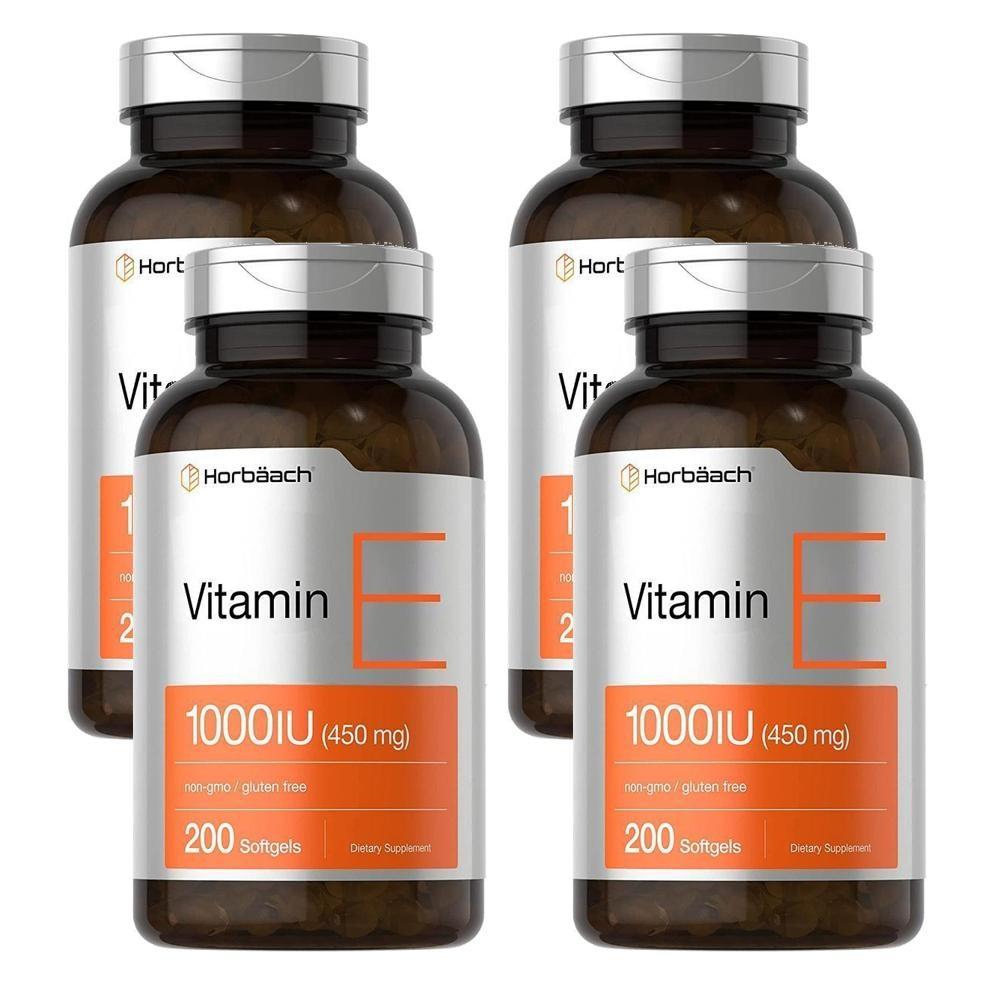 Horbach Vitamin E 1000 IU Softgels 200 Tablets 4 pcs