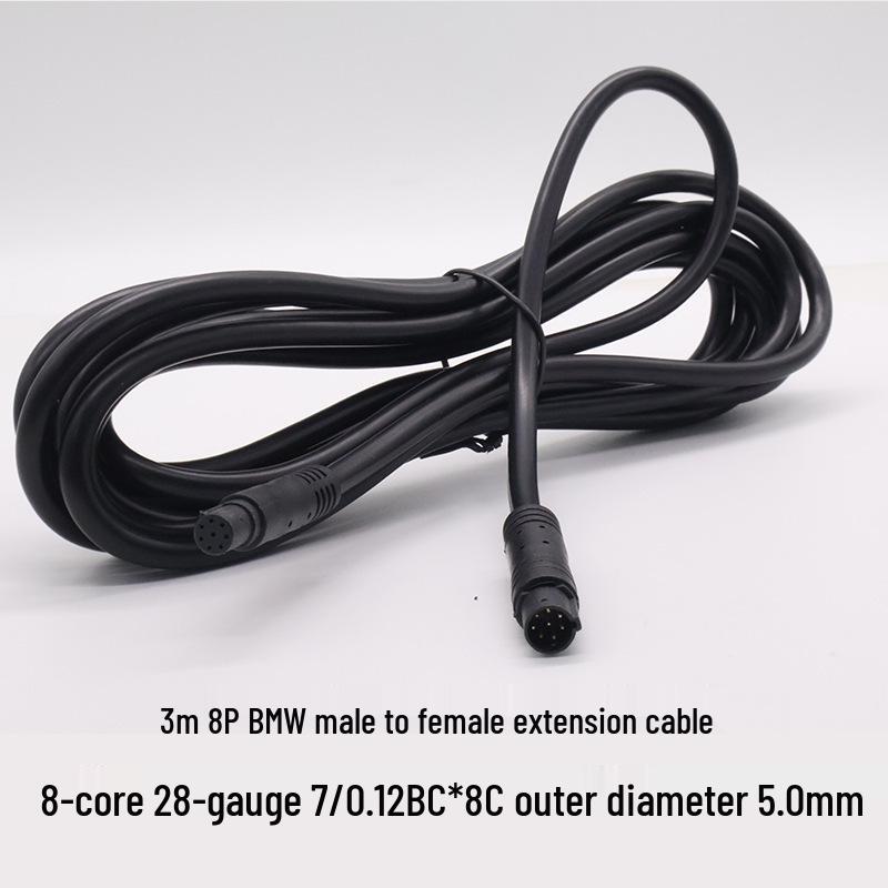 BMW Rearview Camera Extension Cable for 4-pin, 4P5P, 6P, 8-hole Male/Female Connections.