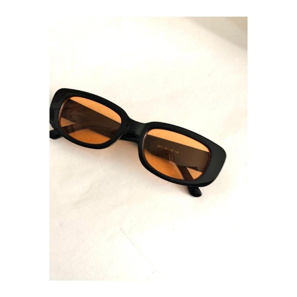 Unisex Black Square Rectangle Vintage-retro Sunglasses