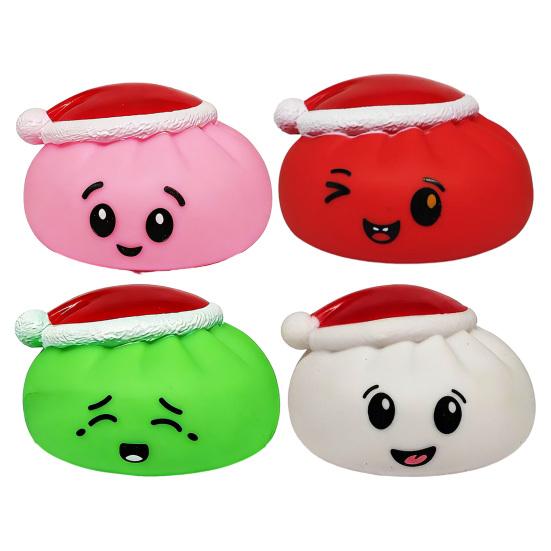 Kreslená Expression Knedlík Mačkací Hračka Santa Klobouk Dušený Bochník Fidget Hračka Úleva od Stresu Mačkací Těsto Míč Relaxační Decompresní Nástroj