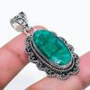 Naturalny Zielony Nefryt Skota Srebro Sterling 925 Biżuteria Wisiorek 1,97" AP-14445