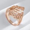 Fashion Glossy Ethnic Bride Rings For Women Unusual Creative Hollow Rhombus  Rose Gold Color Daily Fine Vintage Jewelry