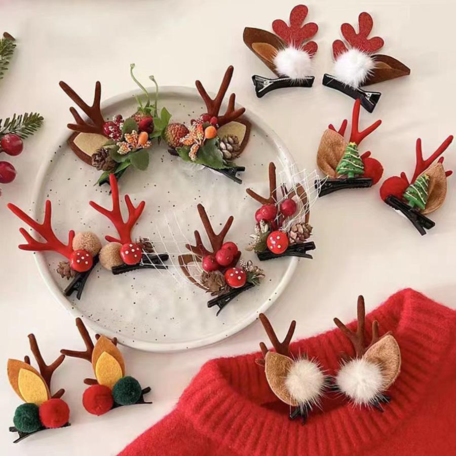 2026 New 7 Styles Cute Deer Antlers Hair Clip For Women Girl Lovely Hair Buckle Hairpins Children Headwear Hairgrip Economic