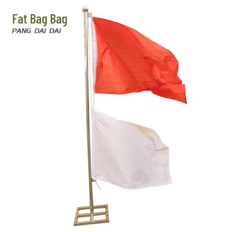 3m Red & White Hoisting Signal Flag with Base