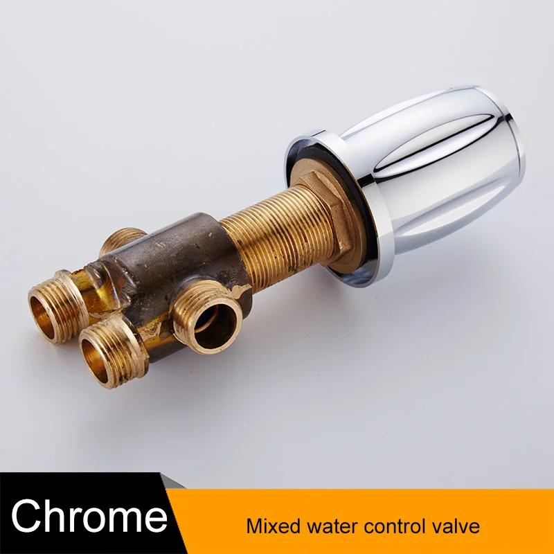 BAKALA Robinet de baignoire en laiton chromé avec robinet de contrôle d'eau chaude et froide, mitigeur de baignoire et douche, ensemble de 3 pièces avec interrupteur