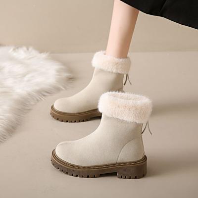 Large Size Warm Ladies Shoes Round Toe Platform Winter Women's Snow Boots On Offer Furry Footwear Comfortable and Elegant Ankle
