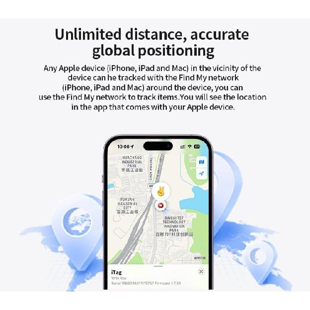 Luggage Tracker Tags Bluetooth Air Tracker for Apple Find My[ iOS ONLY ] Key Finder Locator for Wallet,Keys, Luggag,Backpack,Pets,Car Replaceable