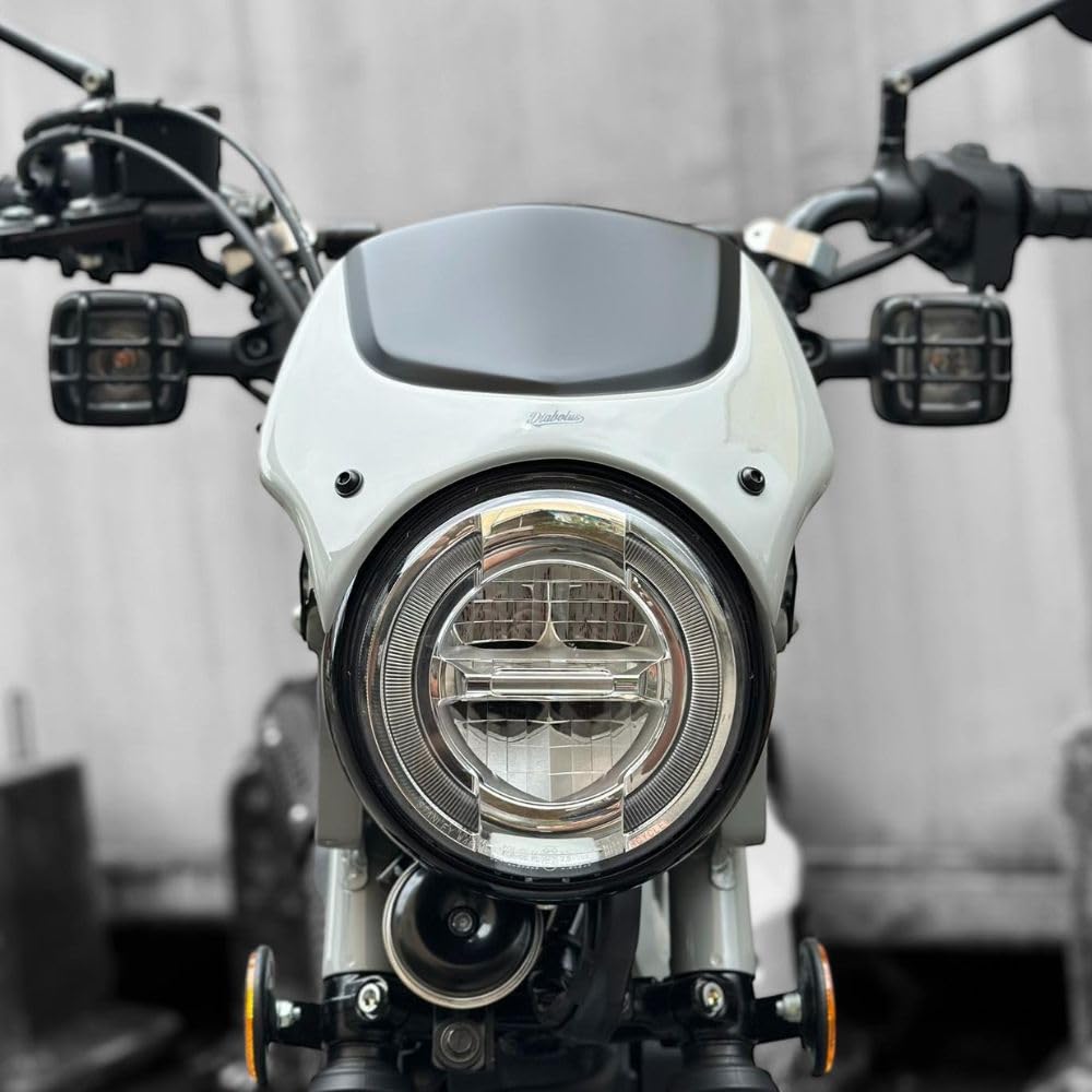 Diabolus by Windshield for Honda Hunter Cub CT125 Color Windscreen Custom Parts K-SPEED - Two-Tone - (New Beige)