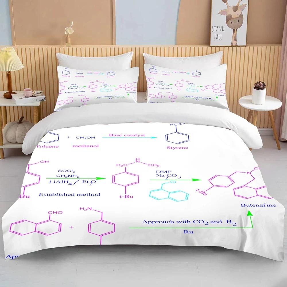 Mathematical Calculation Formula Bedding Set For Adults Bed Linen Design Bedclothes Luxury Home Textiles Black White Duvet Cover