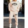 Mens Hooded Sweatshirt Tracksuit 2 Piece Set Letter Print Casual Warm Sportswear