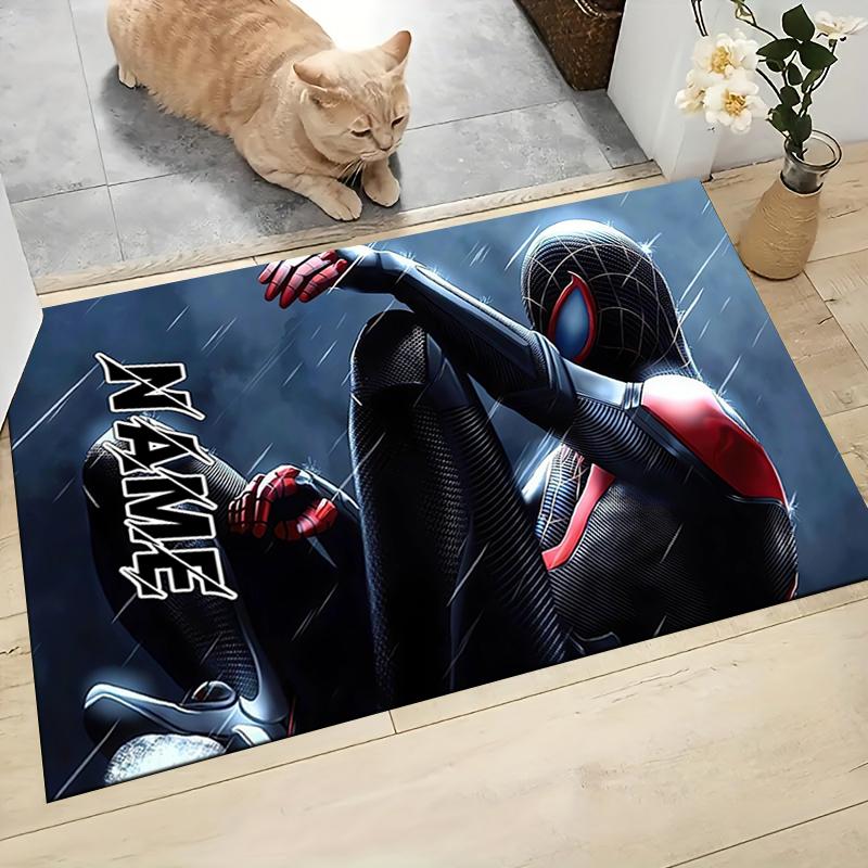 Custom Name Spider-Man Comic Artwork Carpet Rug Customizable Soft Washable Anti-Slip Home Living Room Sofa Mats Personalized Rug. 09097