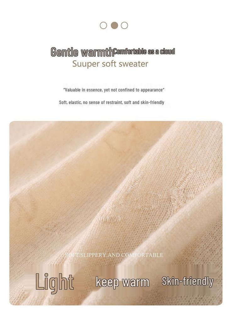 2026 Autumn/Winter Women's Lightweight Wool Knitwear: Soft Fluffy Loose Casual Round Neck Sweater.