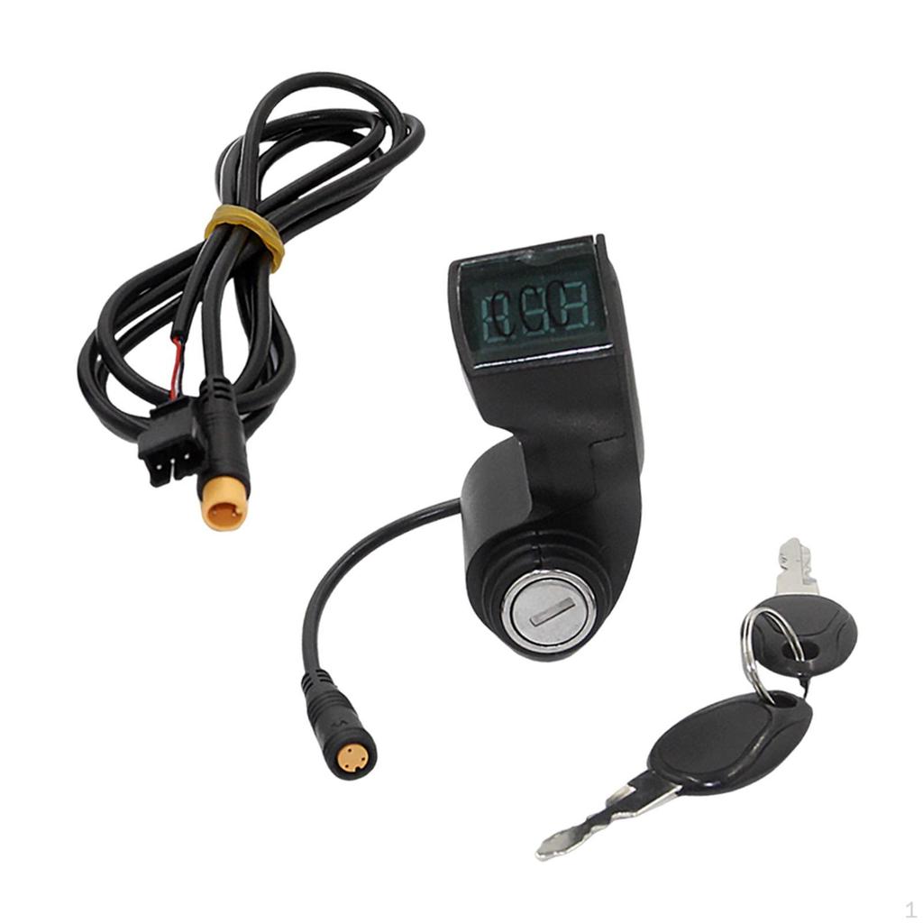 Lock Handlebar Control Digital Display Power Switch Ignition Plug Waterproof Sturdy PP Material