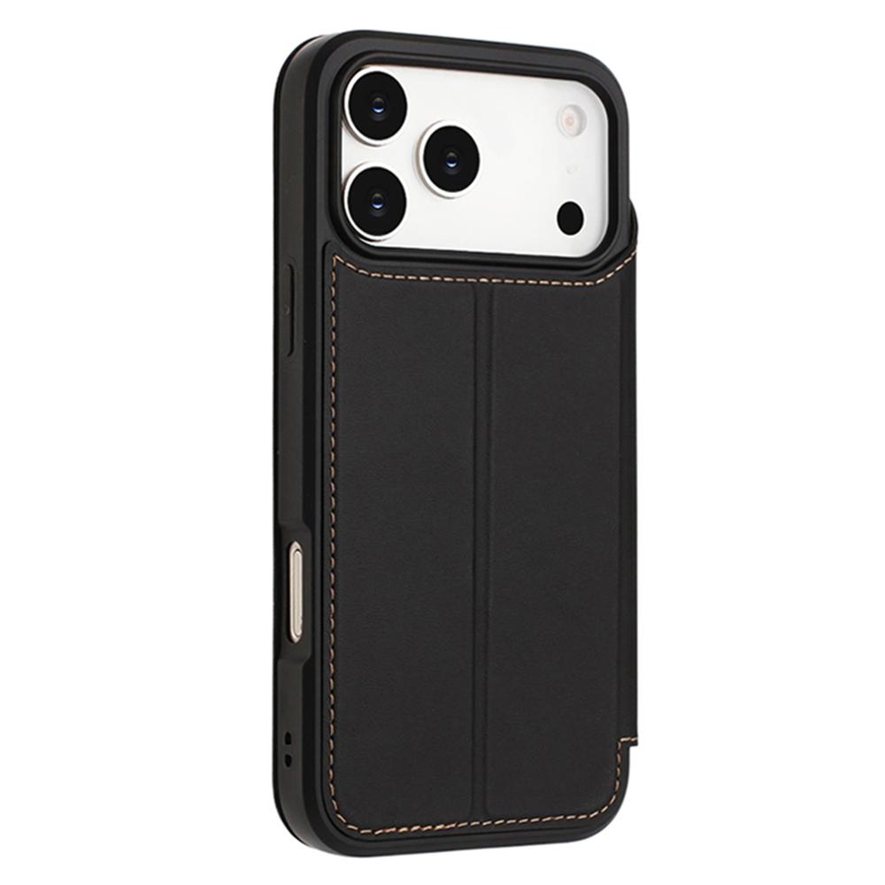 For iPhone 17 Pro Case Magnetic Closure Card Slot Leather Flip Phone Cover