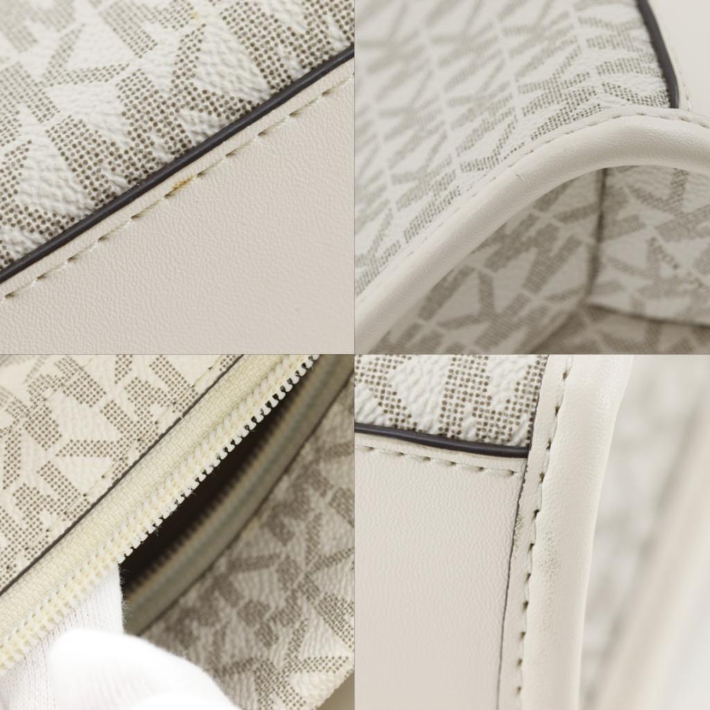 Michael Kors Mirela Small Handbag 35F2G7ZC5B 2WAYShoulder Signature White PVC Women Used