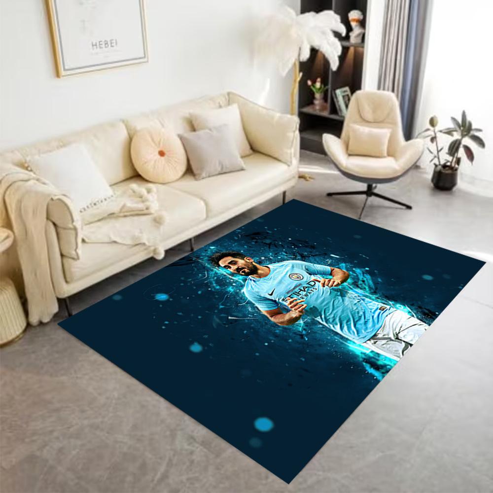Dynamic Soccer Player Pose Floor Rug Office Rug Perfect for Hallway Dormitory Bedrooms Living Rooms Anti-slip Rug Office home decor Spiritual Gift