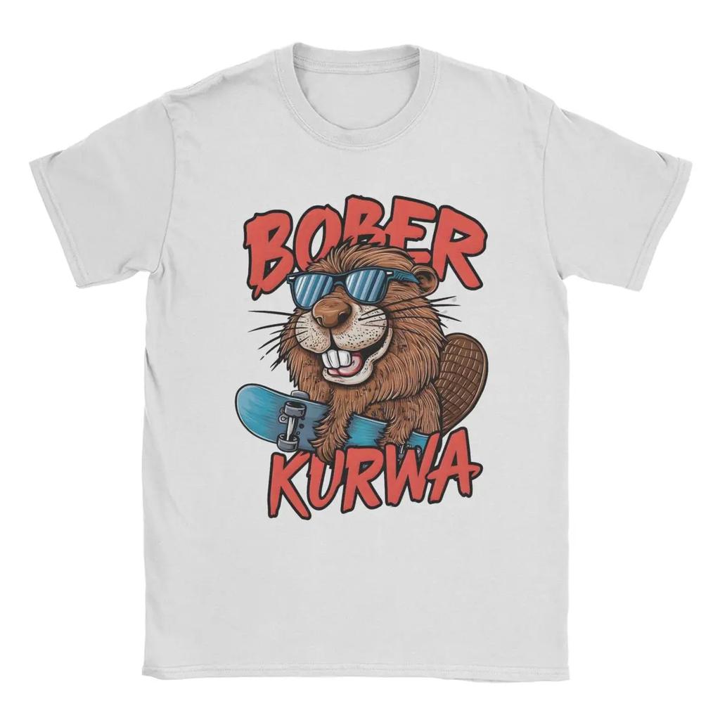 Men T-Shirt Kurwa Bobr Bober Beaver Boberek Cool Cotton Tee Shirt Short Sleeve T Shirt Round Collar Clothes Birthday Present