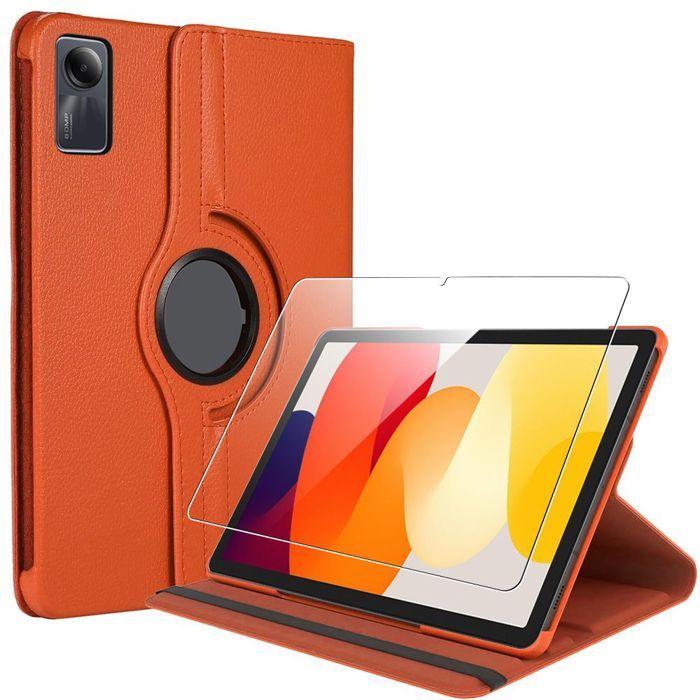 Coque + Verre Trempé - BOOLING - Xiaomi Redmi Pad SE 11" - Support Rotatif - Orange - Protection Optimale