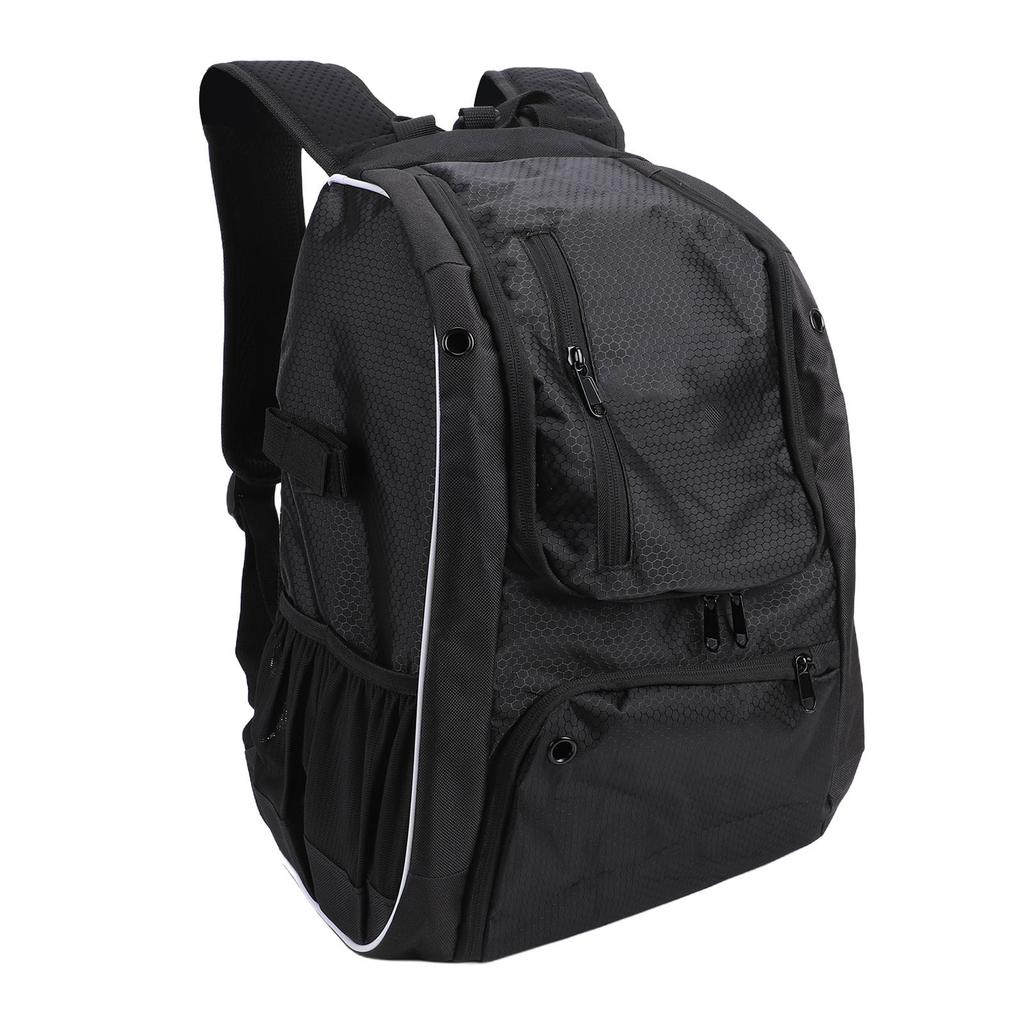 Baseball Bag Black Large Capacity Water Proof Baseball Backpack with Bat Holders Hook for Gloves Helmets Shoes