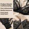 French Sexy Ultra‑Thin Sheer Lace Bra,Minimizer Brassiere for Large Bust Women