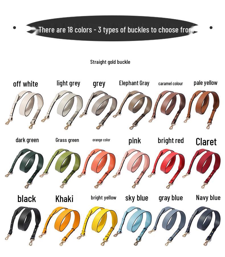 Breiter Schulterriemen aus Rindsleder mit genarbter und Litschi-Musterung - Vielseitiger, verstellbarer Taschen-Ersatzriemen