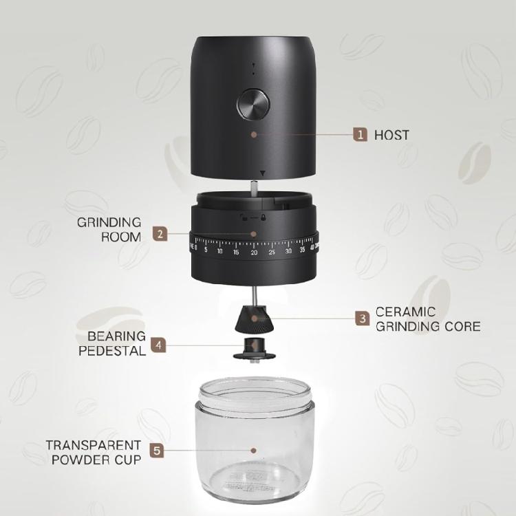 Portable Coffee Mill Coffee Grinder Rechargeable Grinding Machine Plastic Texture Suitable for Convenient Outdoor Use