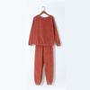 Damen Lässig Und Bequem Rundhals Warm Und Plüsch Hauskleidung Strickjacke Nachtwäsche Und Hosen Set