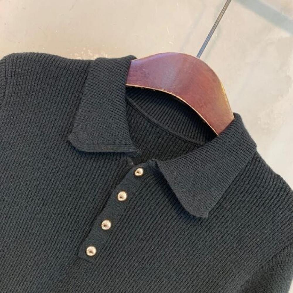 C S In The Room Women Koya Collar Half Open Rib Long Sleeve Knit 4Color