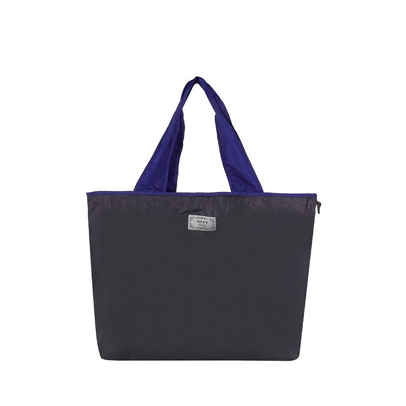 Eco-friendly Lightweight Water-repellent Foldable Shopping Bag with Drawstring Closure and Large Capacity