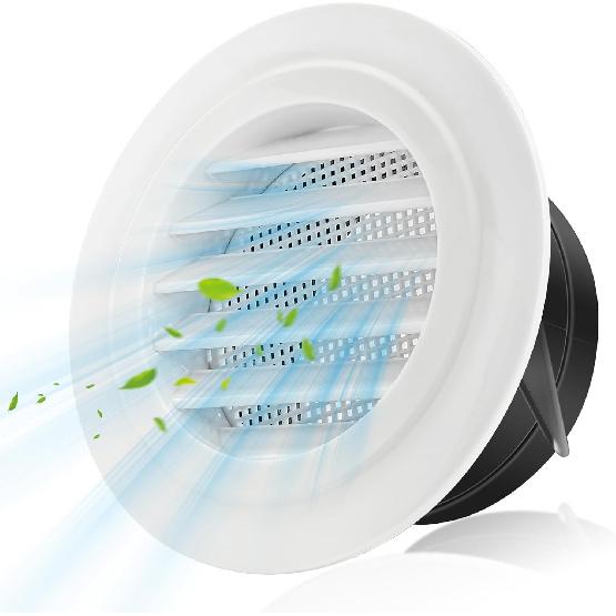 

Soffit Vents 4 Inch, Round Air Vents Louver with Mesh Screen ABS Grille Air Exhust Vent for Bathroom Exhaust Vent Home Air Ventilation System 4 Inch