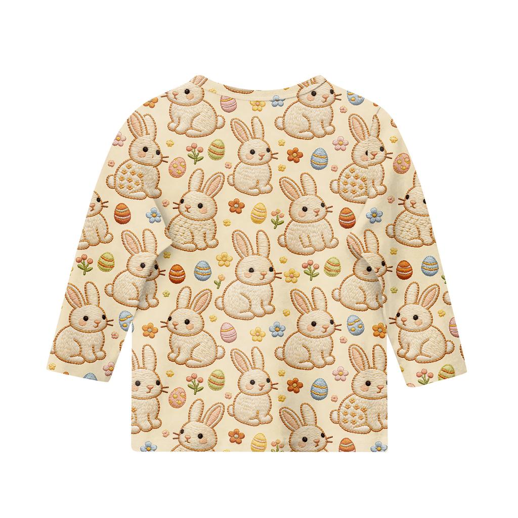 Παιδικό Top με Επτά Τέταρτα Μανίκια, Πασχαλινό Σχέδιο, Στρογγυλή Λαιμόκοψη, Με Σχέδιο, Casual