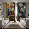 2 Pieces HD Digital Color Series Macaw Curtains Home Decorating Style Decorating Living Room Bedroom Rodding Curtains Effect Sty