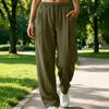 Women's High Waist Curved Wide Leg Pants Loose Flowy Casual Trousers for Daily Wear
