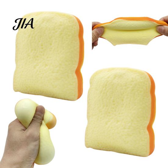 Relaxation Bread Toy 1/2Pcs Simulated Toast Stress Relief Toy, Sliced Squeeze Sensory Anxiety Gadget Soft Stretchy Fake Food Fidget for Kids