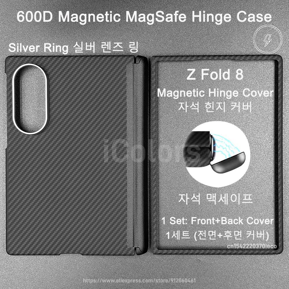 För Samsung Galaxy Z Fold 8 600D Aramid Kolfiberfodral Gångjärnsfodral Framsida Magnetisk Magsafe Ultratunt Lättviktigt Fodral