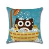 Cute Cartoon Owl Pattern Cushion Cover Owl Cotton Linen Decorative Pillowcase Pillow Case For Sofa Car Home Accessories Almohada